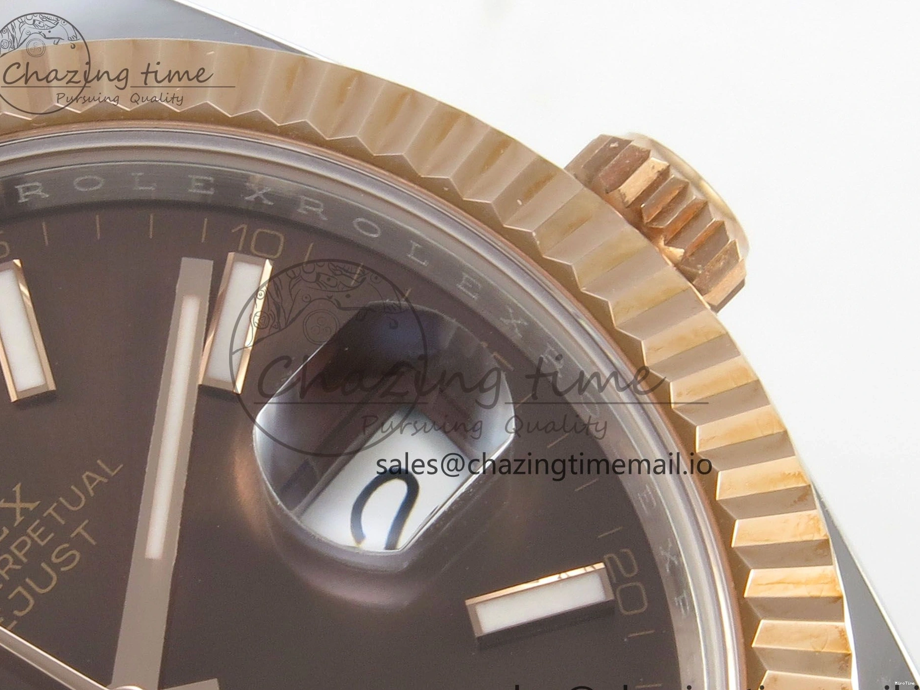 MiroTime 0210 Effortless DateJust 41 126331 SS RG ARF 1:1 Best Edition Brown Stick Dial on Oyster Bracelet SH3235 (Weighted) 201